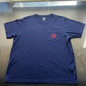 XL Navy Blue Uniqlo Keith Haring "Come To My Party" Pocket Tee